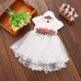 【6M-3Y】Girls Flower Short-Sleeved Mesh Dress