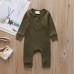 【3M-3Y】Baby Multicolor Long-Sleeved Pit Strip One-Piece Romper - 4504