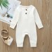 【3M-3Y】Baby Multicolor Long-Sleeved Pit Strip One-Piece Romper - 4504