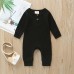 【3M-3Y】Baby Multicolor Long-Sleeved Pit Strip One-Piece Romper - 4504