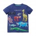 【18M-7Y】Boys Casual Cartoon Dinosaur Print Luminous Pattern Short Sleeve T-shirt