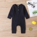 【3M-3Y】Baby Multicolor Long-Sleeved Pit Strip One-Piece Romper - 4504