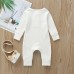 【3M-3Y】Baby Multicolor Long-Sleeved Pit Strip One-Piece Romper - 4504