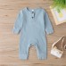 【3M-3Y】Baby Multicolor Long-Sleeved Pit Strip One-Piece Romper - 4504