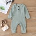 【3M-3Y】Baby Multicolor Long-Sleeved Pit Strip One-Piece Romper - 4504