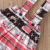 【12M-5Y】Girls Christmas Print Red Top And Suspender Skirt Set