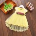 【6M-3Y】Girls Flower Short-Sleeved Mesh Dress