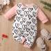 【0M-24M】Cute Heart Shape Print Round Neck Long Sleeve Romper