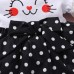 【0M-18M】Cute Cartoon And Polka Dot Print Round Neck Short Sleeve Dress