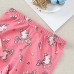 【9M-5Y】Girls Cartoon Print Cotton Long Sleeve Tee And Pants Pajamas Set