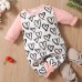 【0M-24M】Cute Heart Shape Print Round Neck Long Sleeve Romper