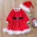 【12M-5Y】Girl Sweet Christmas Red Dress With Hat