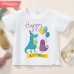 【12M-9Y】Kids Cotton Stain Resistant Happy Birthday Short Sleeve Tee