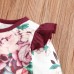 【0M-7Y】Girls Sweet Floral Print Red Dress And Romper ( Sold Separately ) - 33266