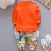 【12M-4Y】Boys Fashion Dinosaur Pattern Sweatshirt Jacket Pants Three-piece Set