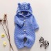 【3M-24M】Baby Cute Hooded Long-sleeved Knit One-piece Romper