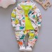 【12M-4Y】Boys Fashion Dinosaur Pattern Sweatshirt Jacket Pants Three-piece Set