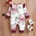 【0M-7Y】Girls Sweet Floral Print Red Dress And Romper ( Sold Separately ) - 33266