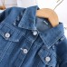 【2Y-10Y】Boys Casual Letters And Tractor Print Blue Denim Jacket