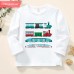 【12M-9Y】Kids Train Print Cotton Stain Resistant Long Sleeve T-shirt