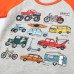 【18M-7Y】Boys Excavators And Cars And Transportation And Construction Vehicles Printed Round Neck Long Sleeve T-shirt