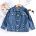 【2Y-10Y】Boys Letter And Excavator Print Blue Denim Jacket