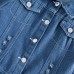 【2Y-10Y】Boys Letter And Front Loader Print Blue Denim Jacket