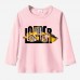 【12M-9Y】Boys Letter And Front Loader Print Cotton Stain Resistant Long Sleeve T-shirt