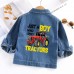 【2Y-10Y】Boys Casual Letters And Tractor Print Blue Denim Jacket