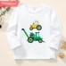 【12M-9Y】Boys Agricultural Combines Print Cotton Stain Resistant Long Sleeve T-shirt