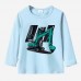 【12M-9Y】Boys Excavator Print Cotton Stain Resistant Long Sleeve T-shirt