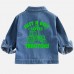 【2Y-10Y】Boys Casual Letters And Tractor Print Blue Denim Jacket