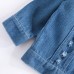 【2Y-10Y】Boys Letter And Excavator Print Blue Denim Jacket