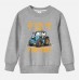 【12M-9Y】Girl Casual Letters And Tractor Print Cotton Stain Resistant Long Sleeve Sweatshirt