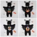 【6M-3Y】2-piece Baby Halloween Print Black Bat Romper With Hat