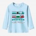 【12M-9Y】Kids Train Print Cotton Stain Resistant Long Sleeve T-shirt