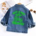 【2Y-10Y】Boys Casual Letters And Tractor Print Blue Denim Jacket