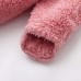 【0M-12M】Unisex Baby Thickened Fleece Hooded Bodysuit Coral Fleece Romper