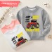 【12M-9Y】Boys Tractor And Letters Print Cotton Stain Resistant Long Sleeve Sweatshirt