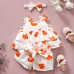 【0M-6Y】2-piece Girls Cute Cartoon Duck Top and Shorts Set - 3453