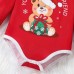 【0M-18M】Unisex Baby Cute Christmas Print Long Sleeve Romper