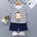 【12M-7Y】Boys Cartoon Print Short Sleeve Two-piece Suit