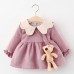 【12M-4Y】Girls Bear Decoration Long-sleeved Dress - 33342