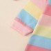 【0M-18M】Baby 2-piece Long Sleeve Rainbow Romper With Hat