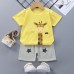 【12M-7Y】Boys Cartoon Print Short Sleeve Two-piece Suit