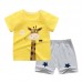 【12M-7Y】Boys Cartoon Print Short Sleeve Two-piece Suit