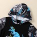 【12M-5Y】Boys Dinosaur Print Long Sleeve Hooded Sweatshirt Pants Two-Piece Set