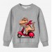 【12M-9Y】Boy Cotton Stain Resistant Dinosaur And Car Print Long Sleeve Sweatshirt