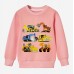 【12M-9Y】Boy Cotton Stain Resistant Excavator Bulldozers Print Long Sleeve Sweatshirt