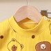 【18M-12Y】Boy Casual Cotton Cute Bear Dinosaur Print Round Neck Pajamas Set